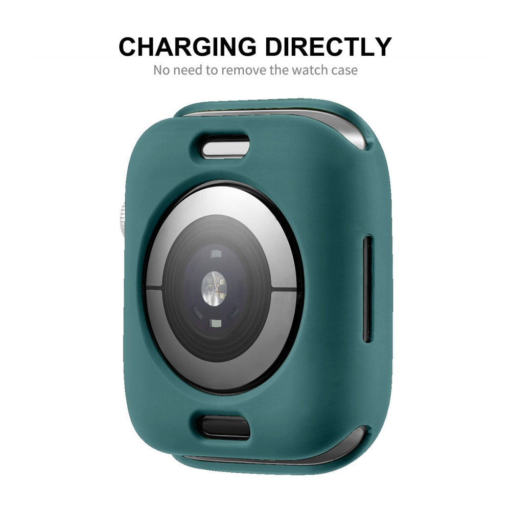 Vildt Fed Apple Watch Series 7 45mm Cover med Skærmbeskytter i Silikone - Grøn#serie_1