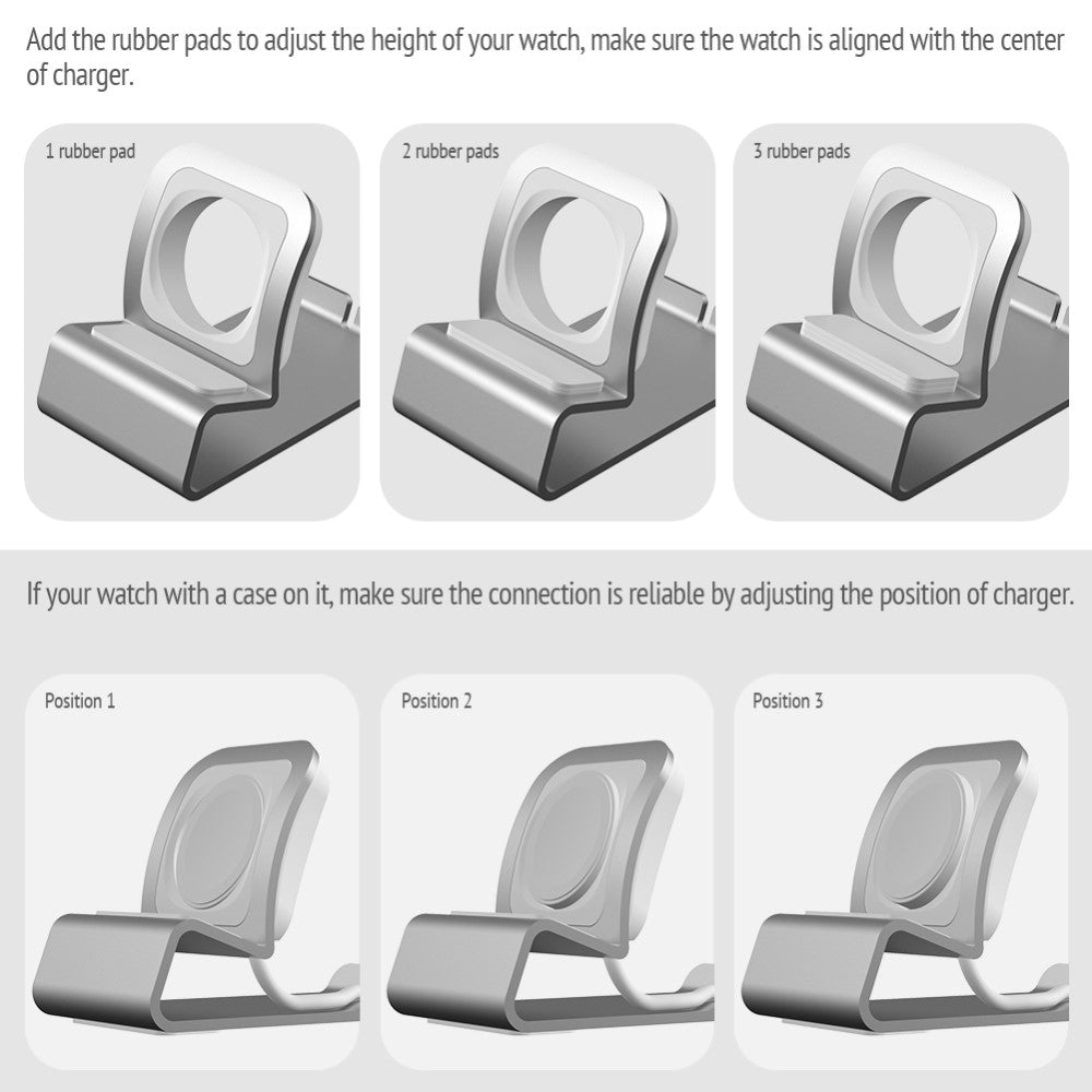 Apple Watch Series 7 45mm Metal Holder - Sølv#serie_2