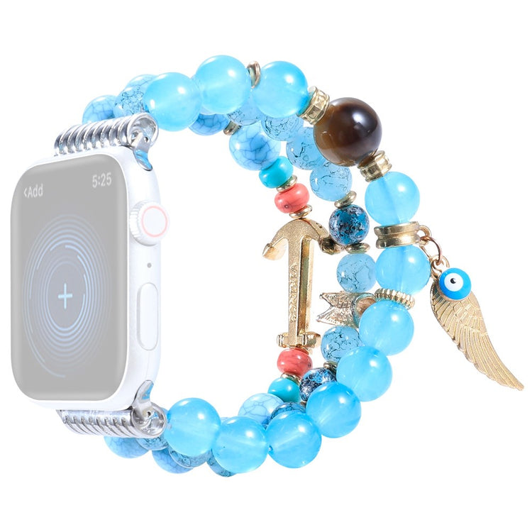 Helt vildt elegant Apple Watch Series 7 45mm Rhinsten Rem - Blå#serie_5