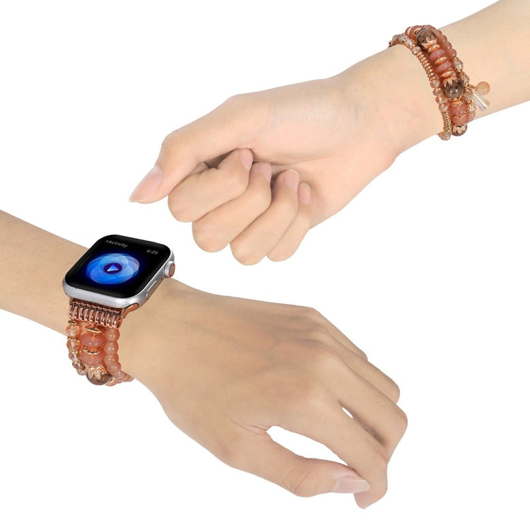 Vildt skøn Apple Watch Series 7 45mm Rhinsten Rem - Pink#serie_4