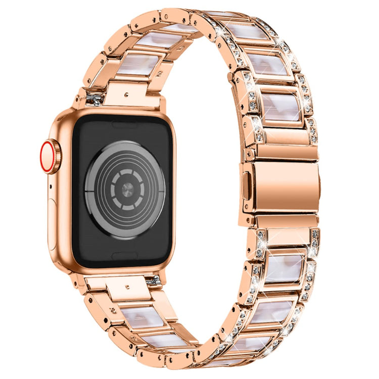 Mega sejt Apple Watch Series 7 45mm Metal og Rhinsten Rem - Pink#serie_12