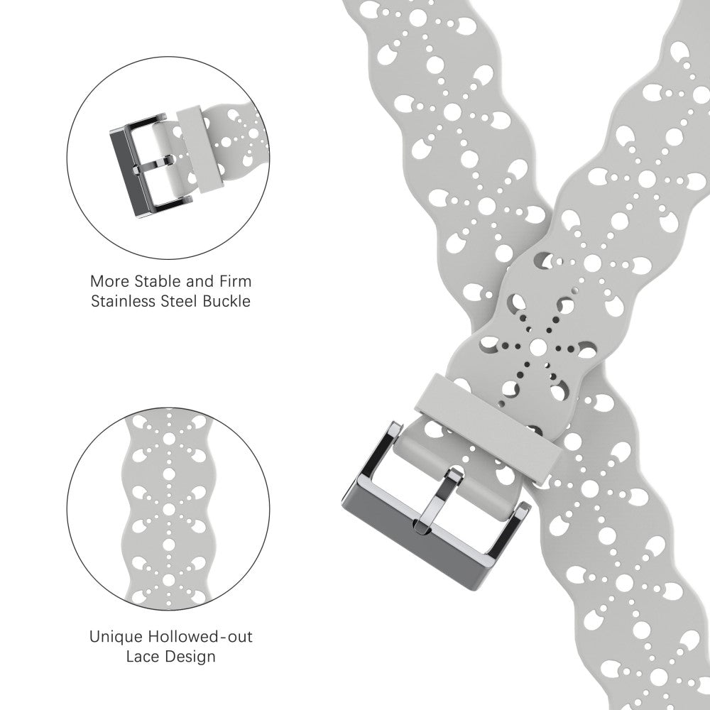 Vildt fed Apple Watch Series 7 45mm Silikone Urrem - Hvid#serie_3