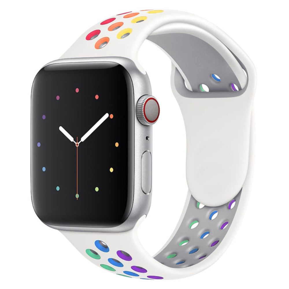 Meget fed Apple Watch Series 7 45mm Silikone Urrem - Hvid#serie_3