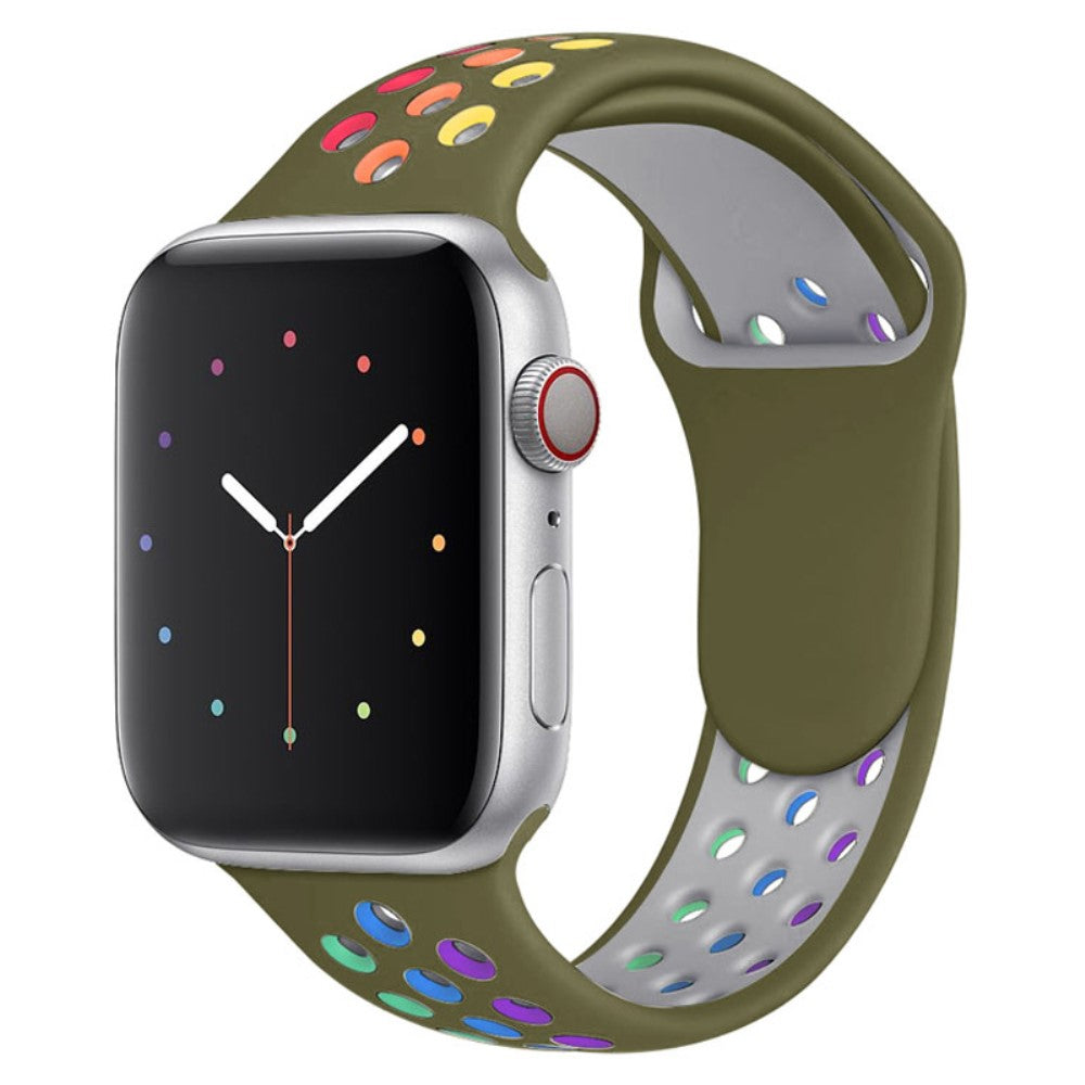 Meget fed Apple Watch Series 7 45mm Silikone Urrem - Grøn#serie_8