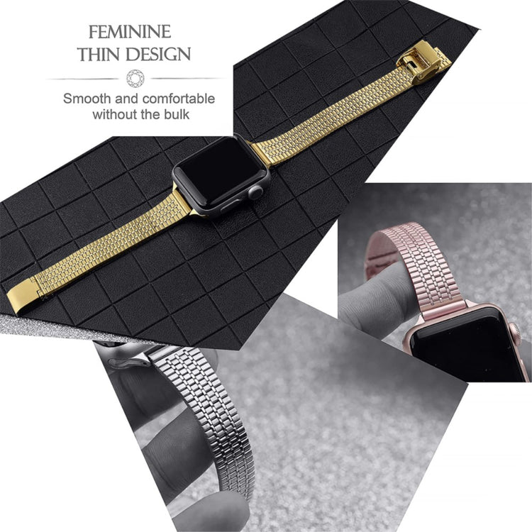 Helt vildt smuk Apple Watch Series 7 45mm Metal Urrem - Guld#serie_2