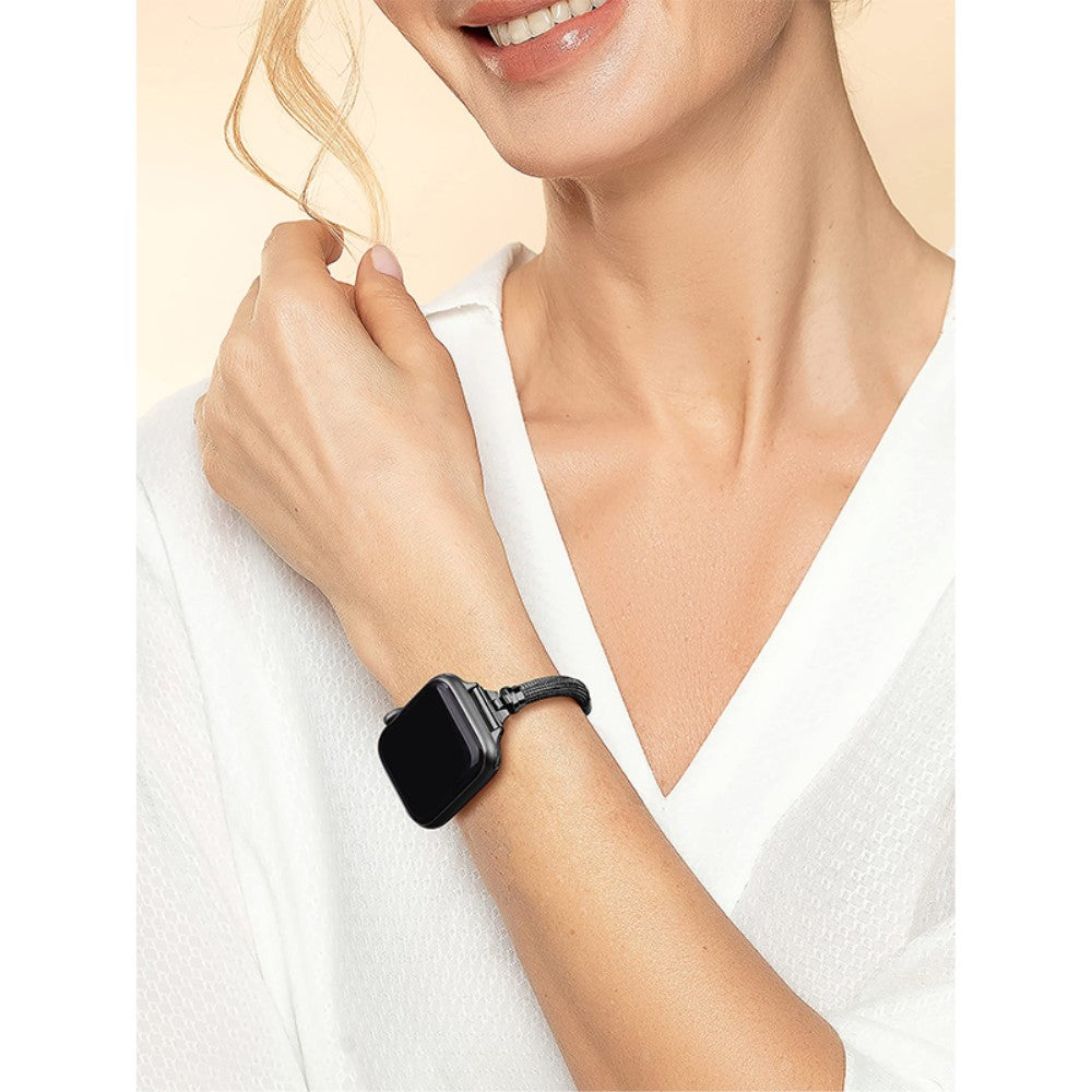 Yndigt Apple Watch Series 7 45mm Metal og  Rhinsten Urrem - Sort#serie_2