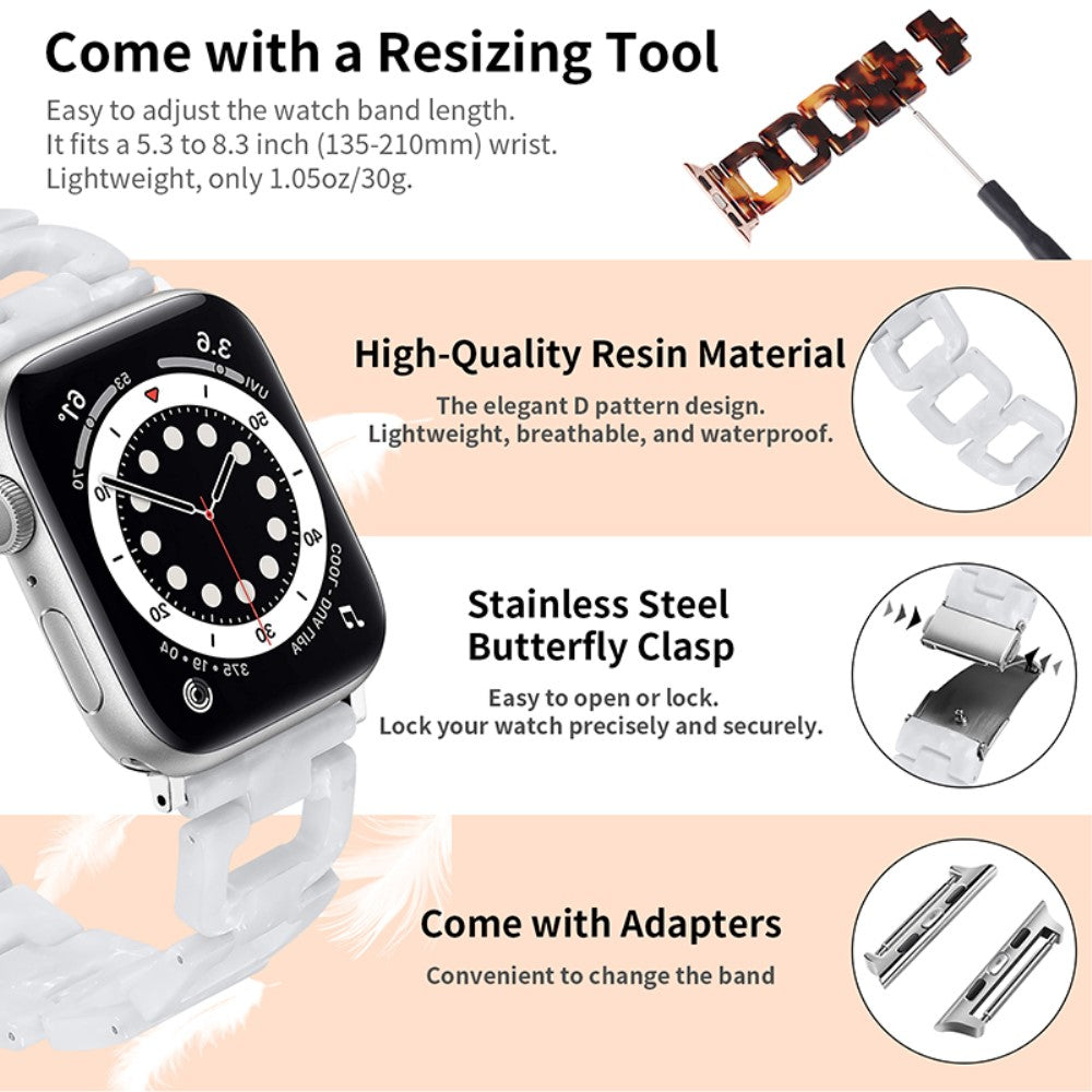 Elegant Apple Watch Series 7 45mm  Urrem - Hvid#serie_9