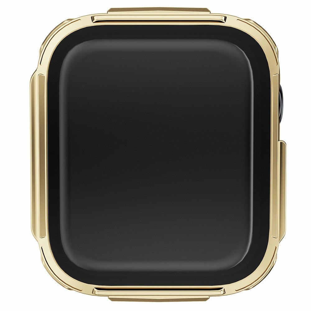 Rigtigt Fint Apple Watch Series 7 45mm Cover med Skærmbeskytter i Plastik og Hærdet Glas - Guld#serie_4