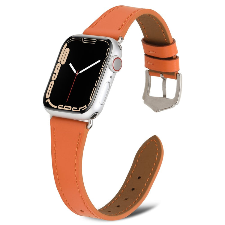 Helt vildt slidstærk Universal Apple Ægte læder Urrem - Orange#serie_7