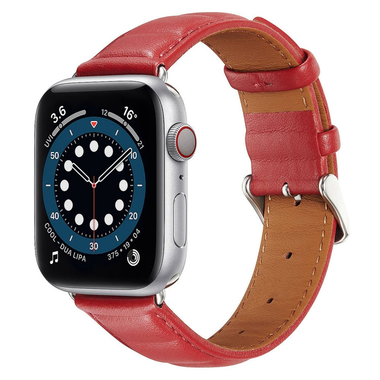 Meget cool Universal Apple Ægte læder Urrem - Rød#serie_2