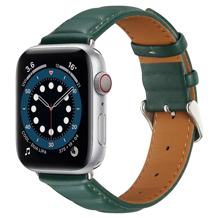 Meget cool Universal Apple Ægte læder Urrem - Grøn#serie_3