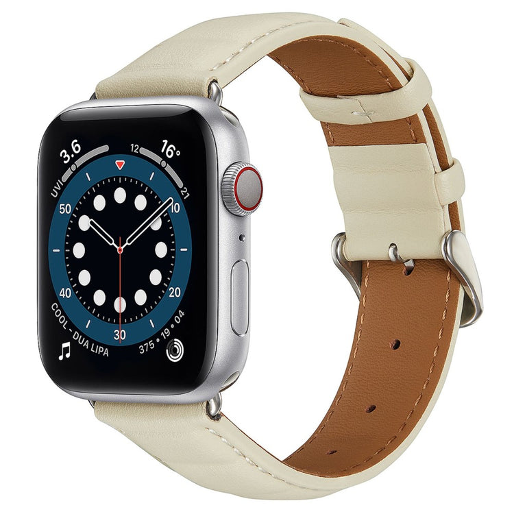 Meget cool Universal Apple Ægte læder Urrem - Beige#serie_6