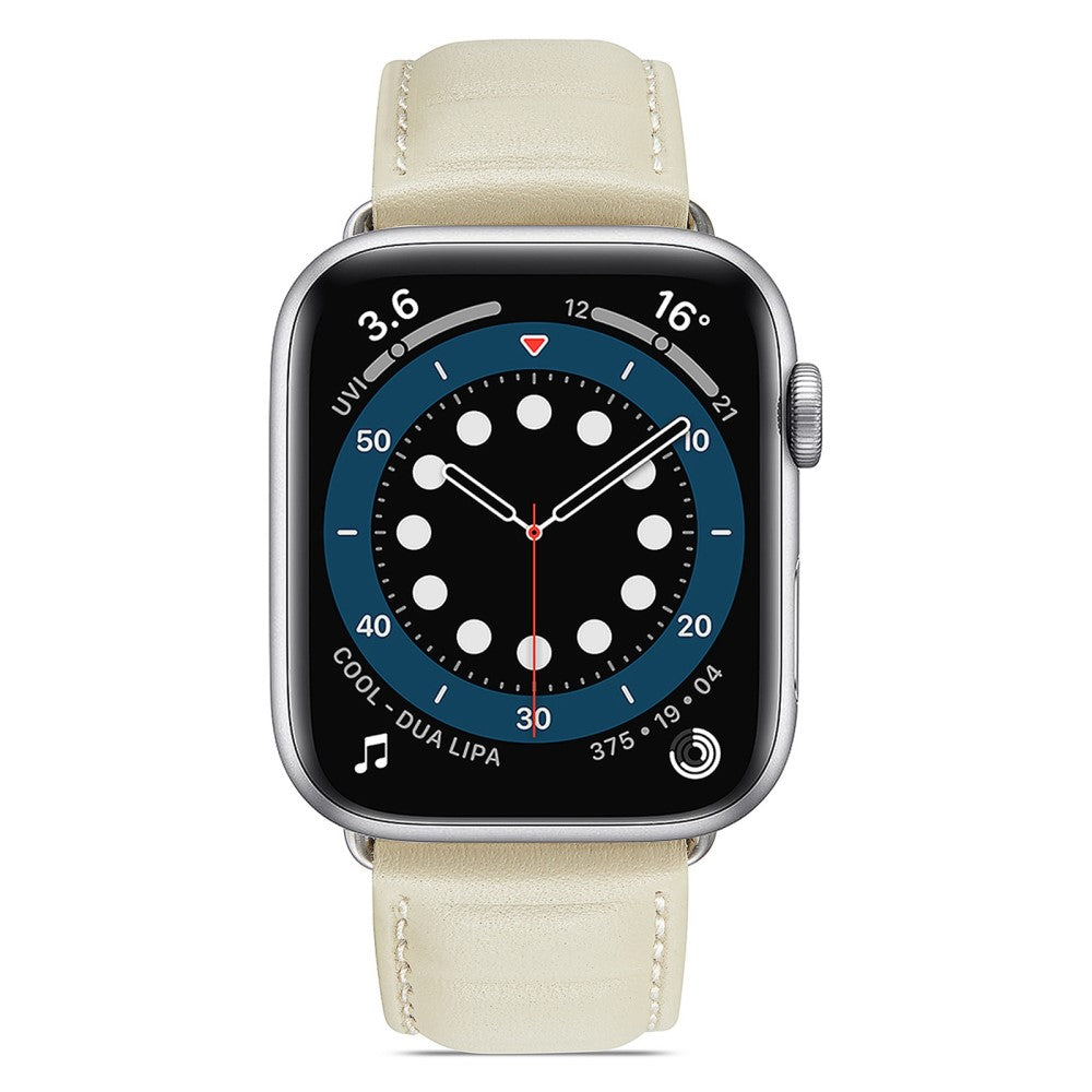 Meget cool Universal Apple Ægte læder Urrem - Beige#serie_6