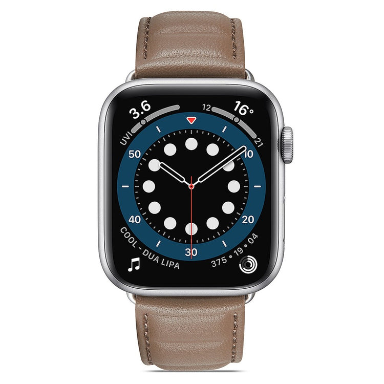 Meget cool Universal Apple Ægte læder Urrem - Sølv#serie_7