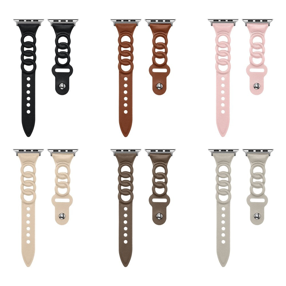 Meget cool Universal Apple Ægte læder Urrem - Hvid#serie_5