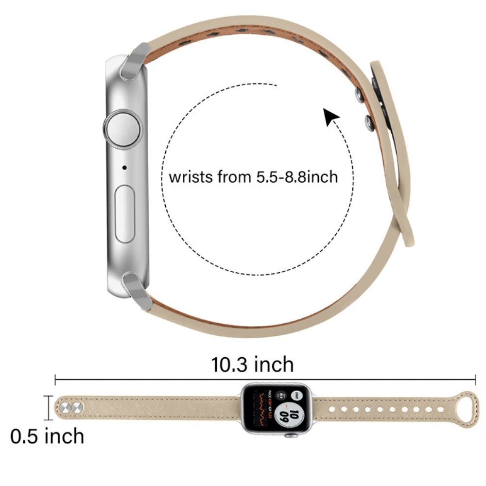 Helt vildt fed Universal Apple Ægte læder Urrem - Beige#serie_3
