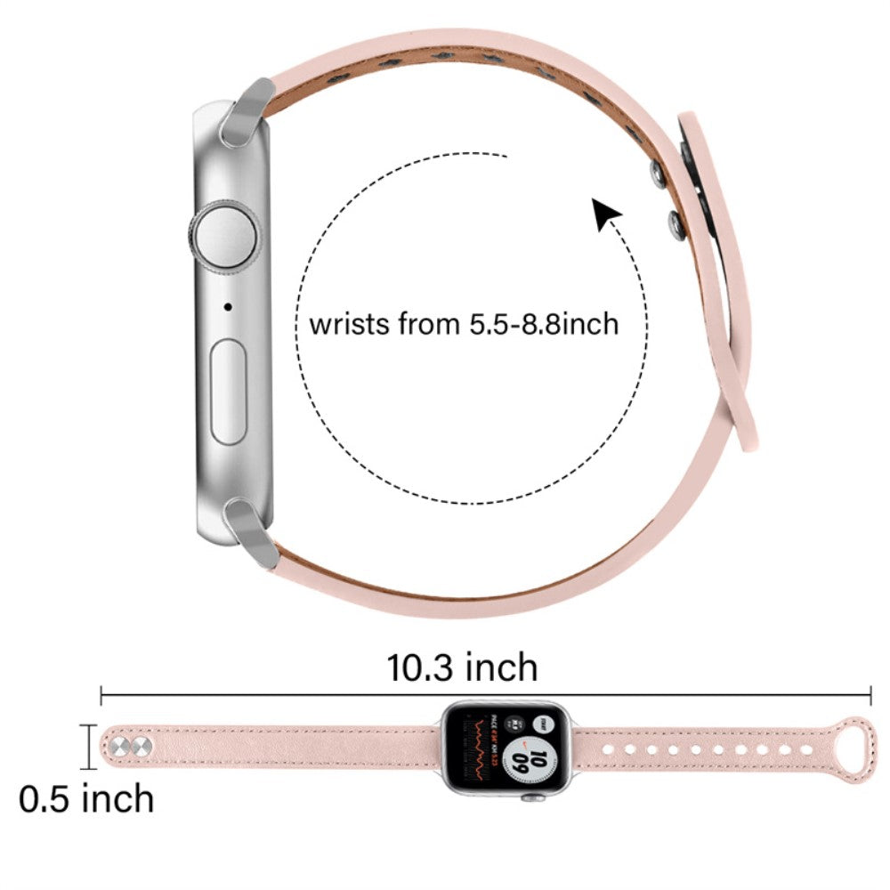 Helt vildt fed Universal Apple Ægte læder Urrem - Pink#serie_4