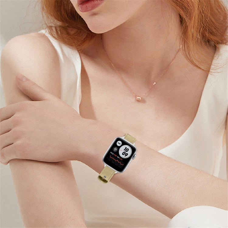 Helt vildt fed Universal Apple Ægte læder Urrem - Beige#serie_5