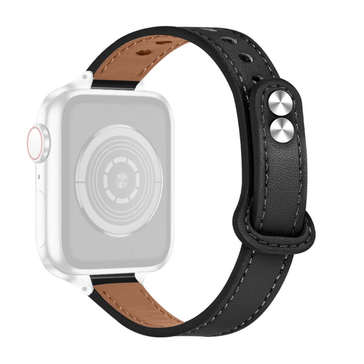 Fint Universal Apple Ægte læder Urrem - Sort#serie_2