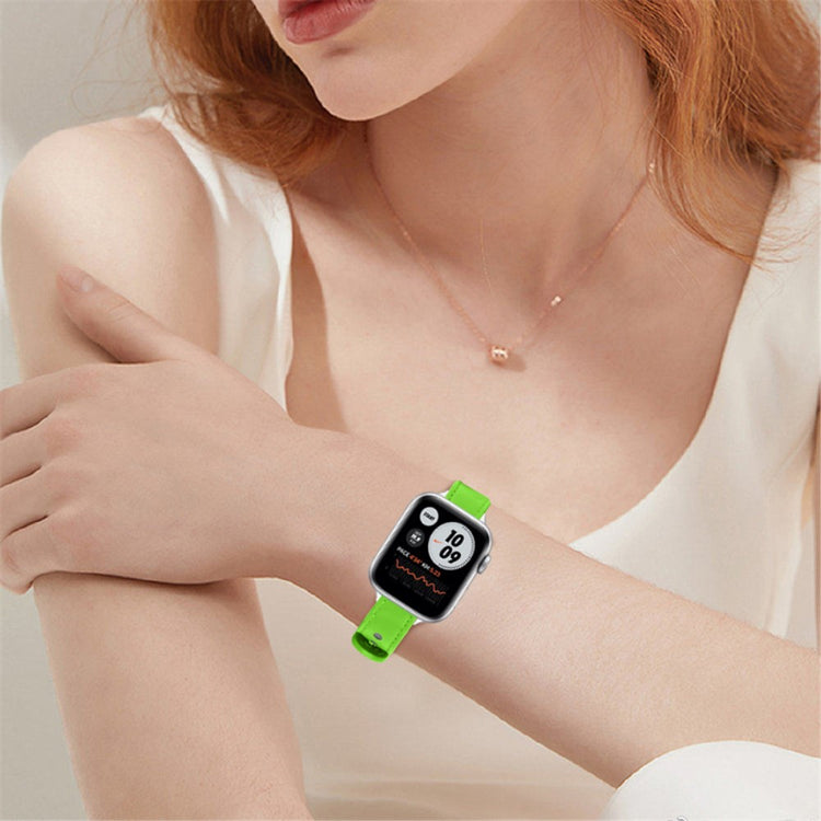 Fint Universal Apple Ægte læder Urrem - Grøn#serie_9