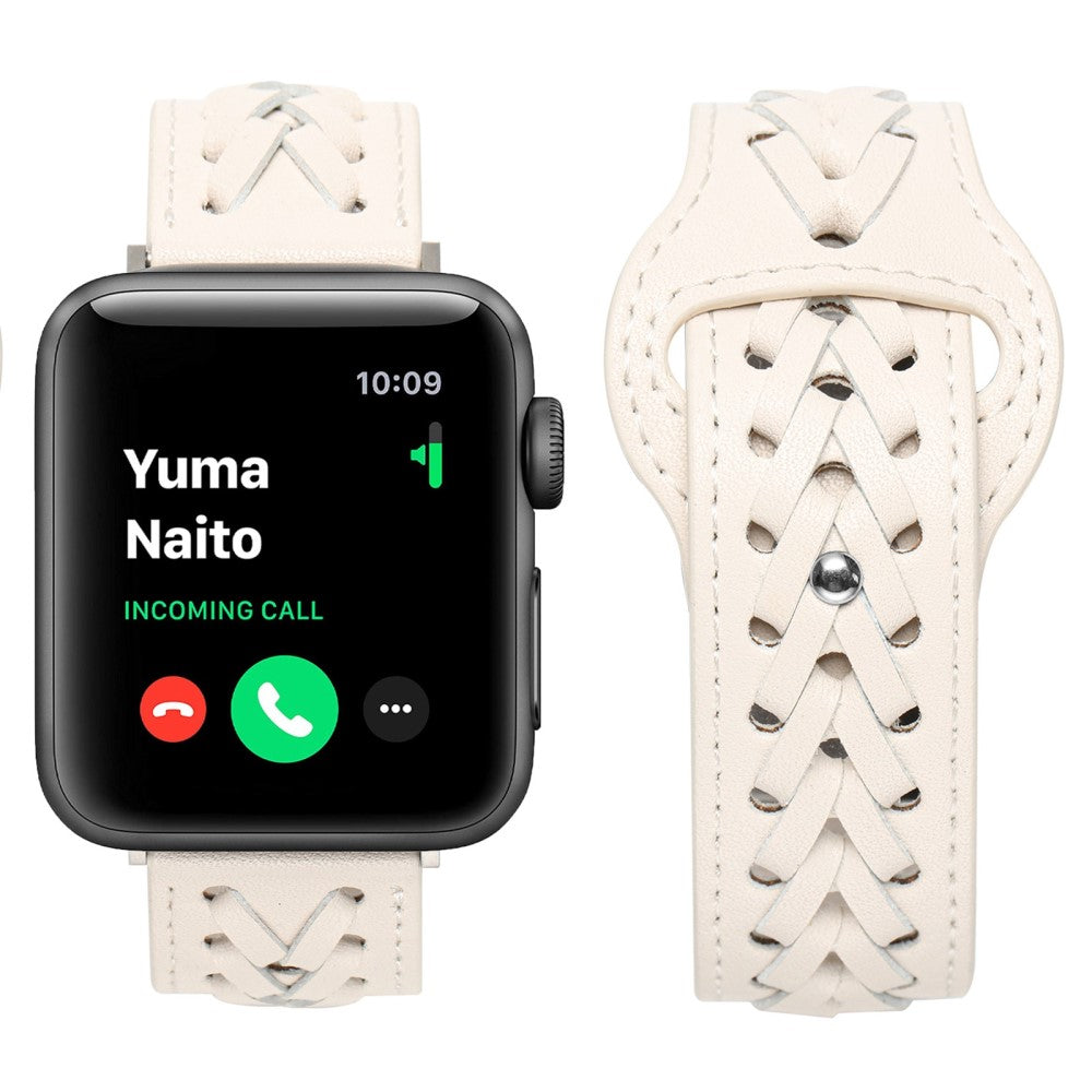 Super fantastisk Universal Apple Ægte læder Urrem - Hvid#serie_1