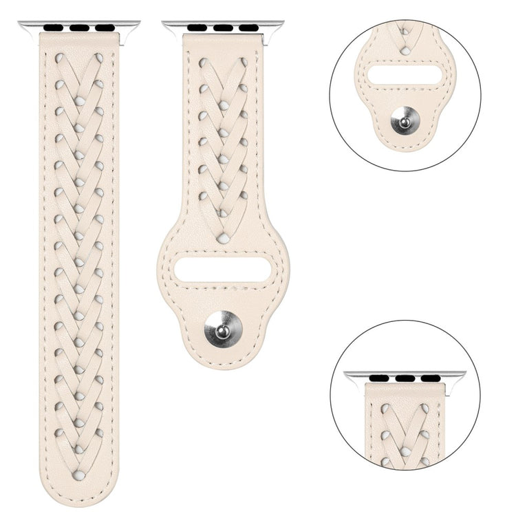 Super fantastisk Universal Apple Ægte læder Urrem - Hvid#serie_1