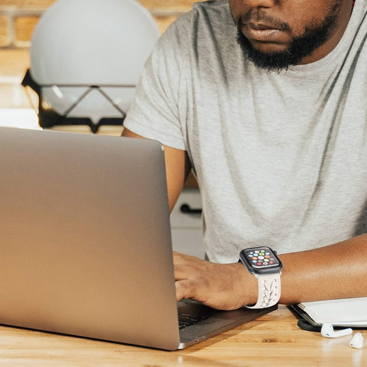 Super fantastisk Universal Apple Ægte læder Urrem - Hvid#serie_1