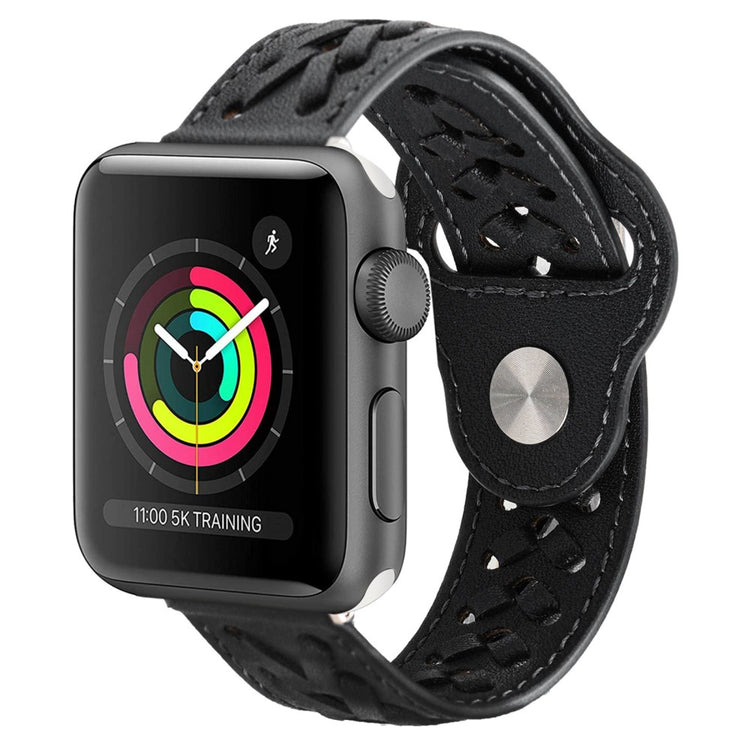 Super fantastisk Universal Apple Ægte læder Urrem - Sort#serie_2