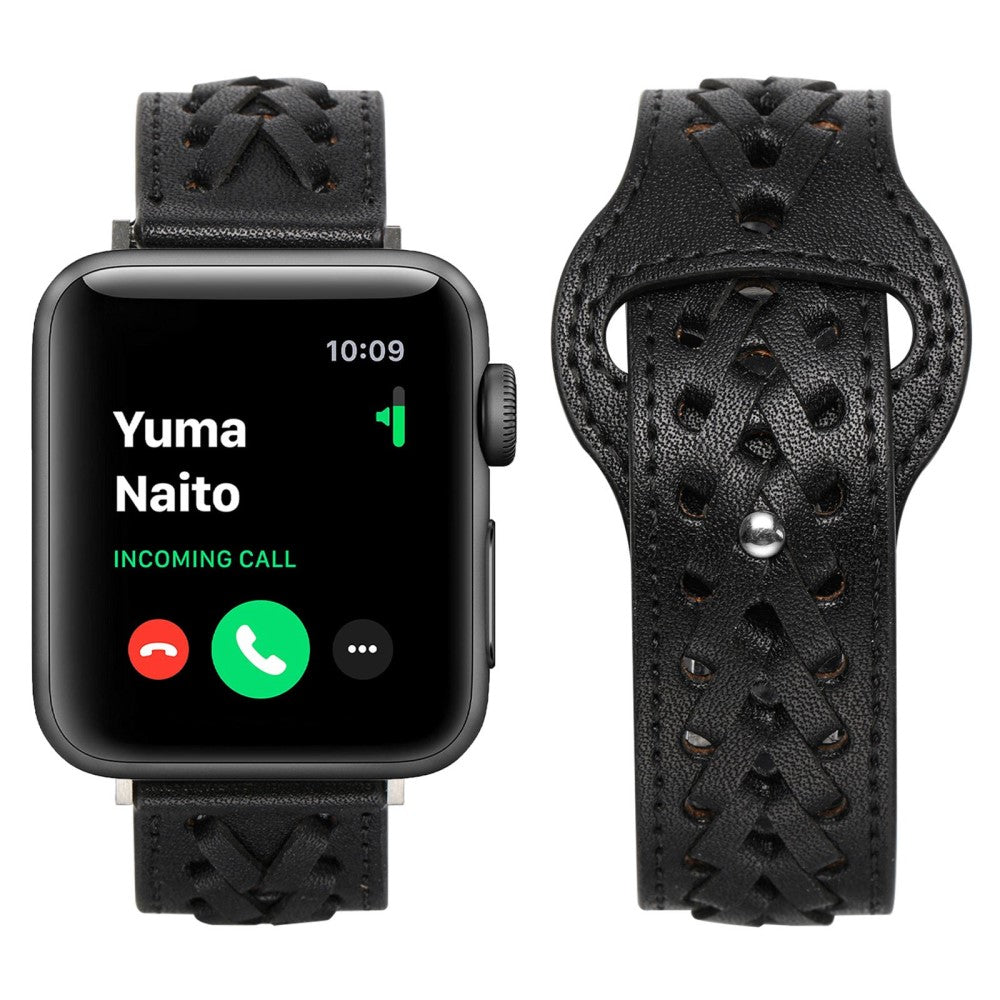 Super fantastisk Universal Apple Ægte læder Urrem - Sort#serie_2