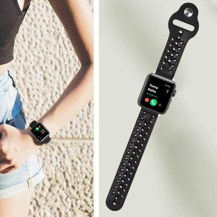 Super fantastisk Universal Apple Ægte læder Urrem - Sort#serie_2