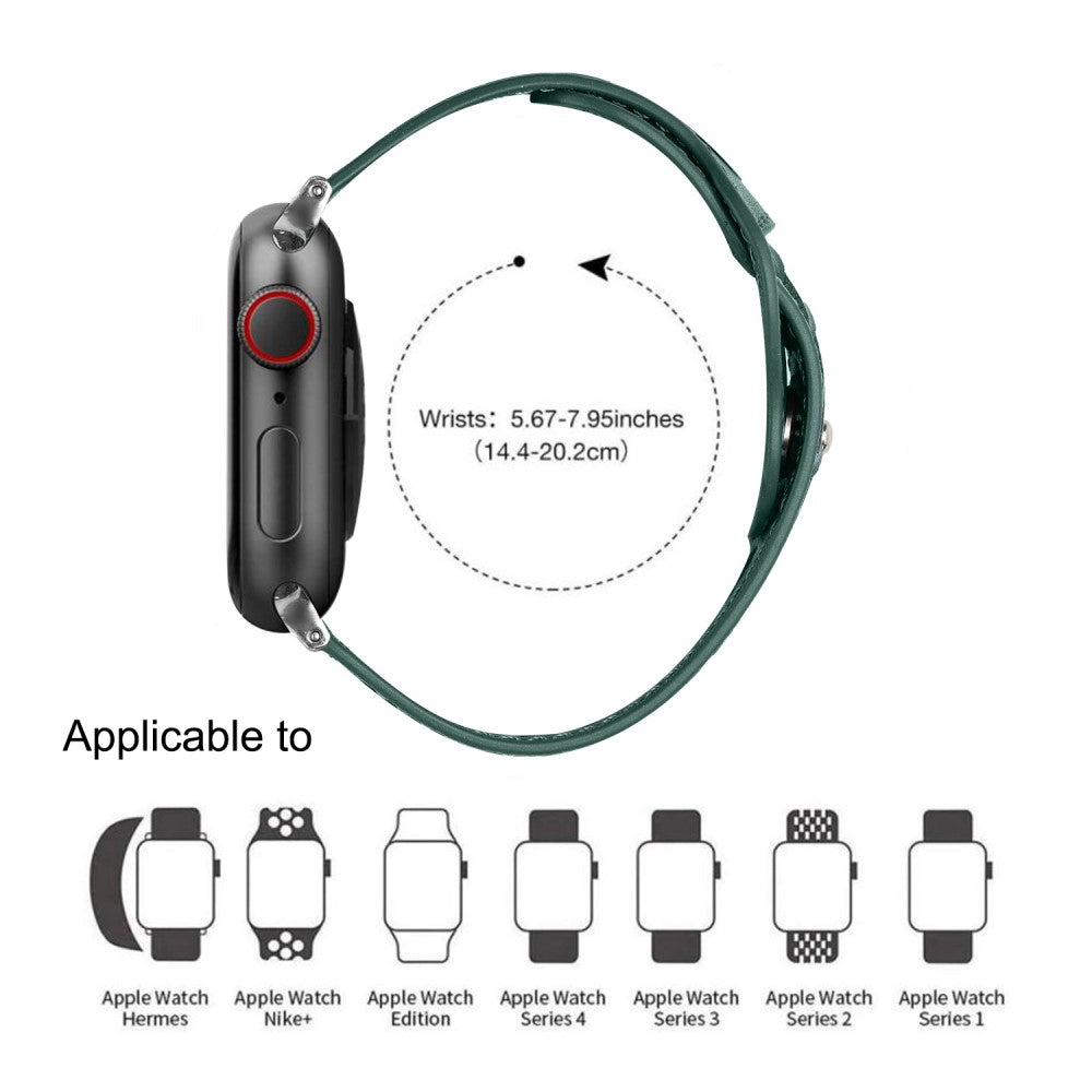Super fantastisk Universal Apple Ægte læder Urrem - Grøn#serie_3