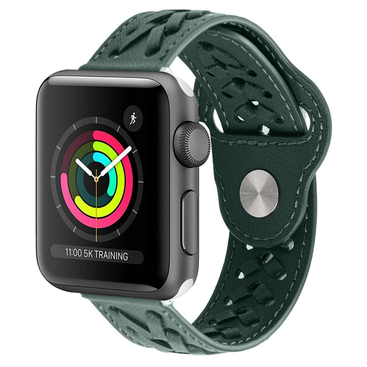 Super fantastisk Universal Apple Ægte læder Urrem - Grøn#serie_3