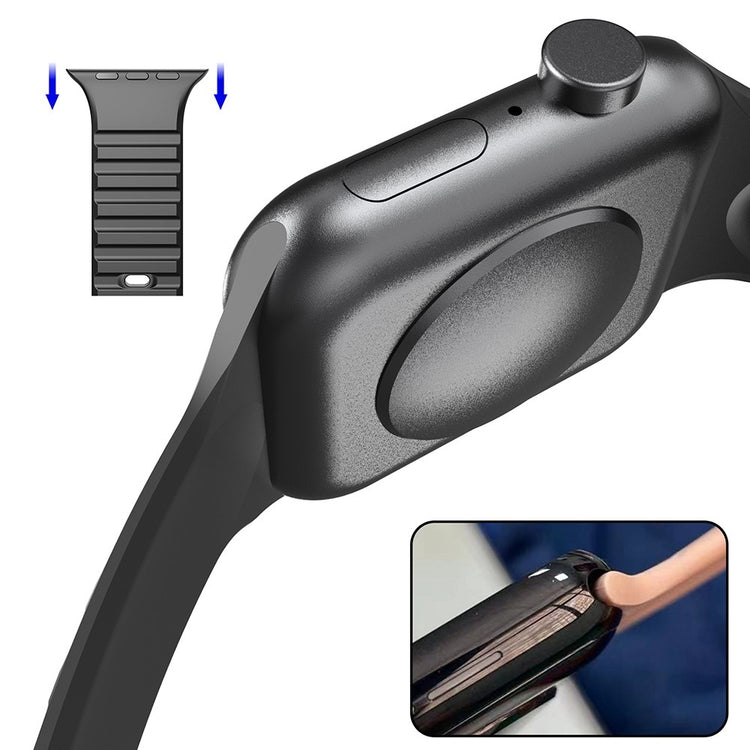 Vildt holdbart Universal Apple Silikone Urrem - Sølv#serie_7