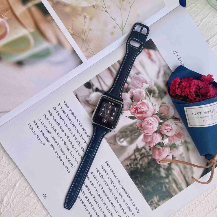 Rigtigt fint Universal Apple Ægte læder Urrem - Sort#serie_3