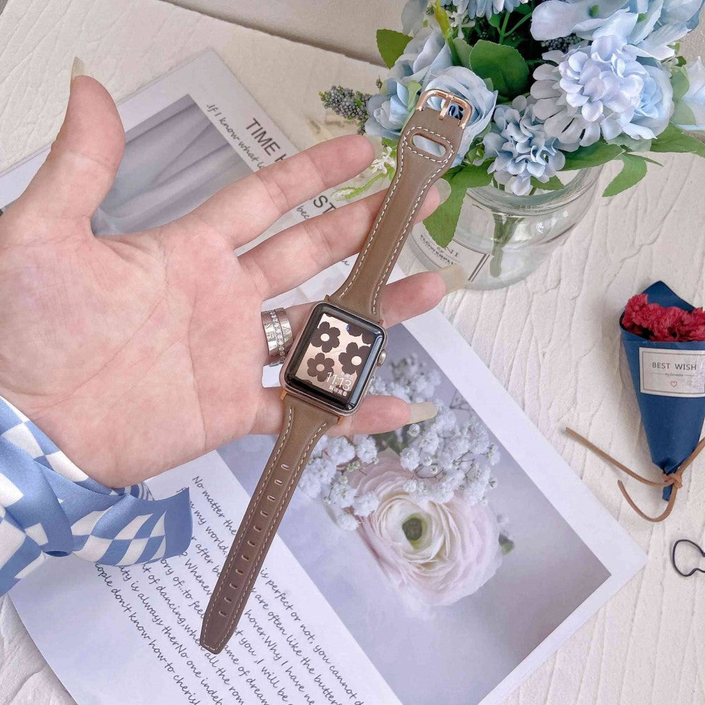 Rigtigt fint Universal Apple Ægte læder Urrem - Sort#serie_4