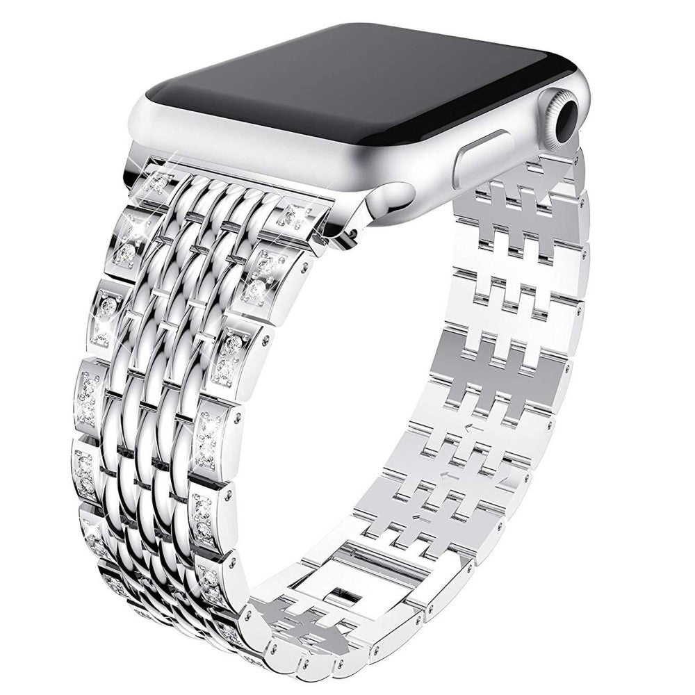 Mega smuk Universal Apple Metal og Rhinsten Rem - Sølv#serie_3