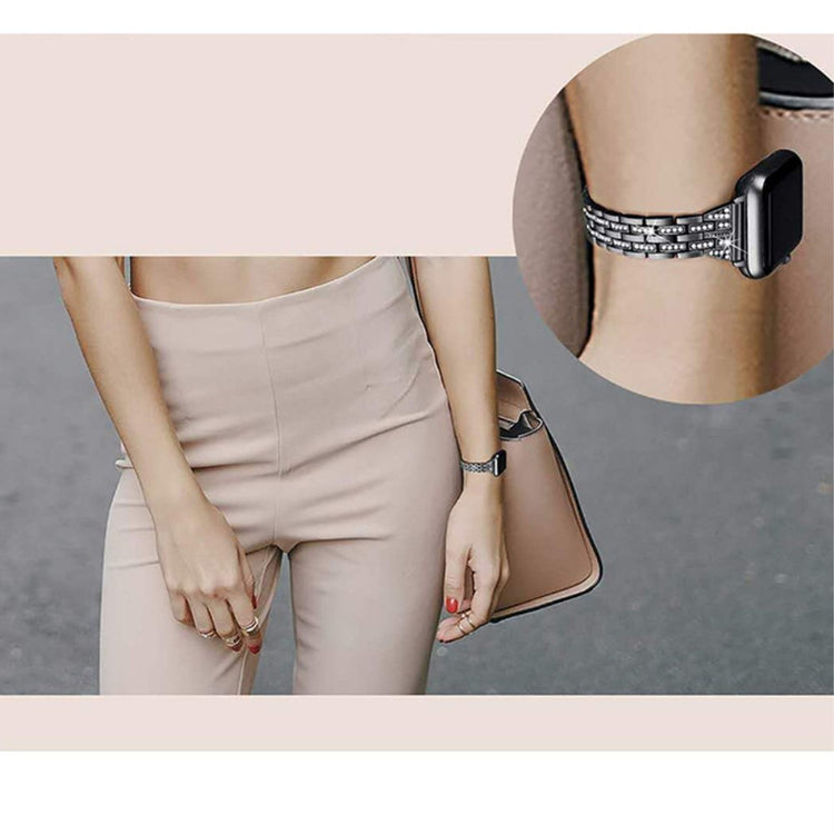 Helt vildt pænt Universal Apple Metal og Rhinsten Rem - Sort#serie_1