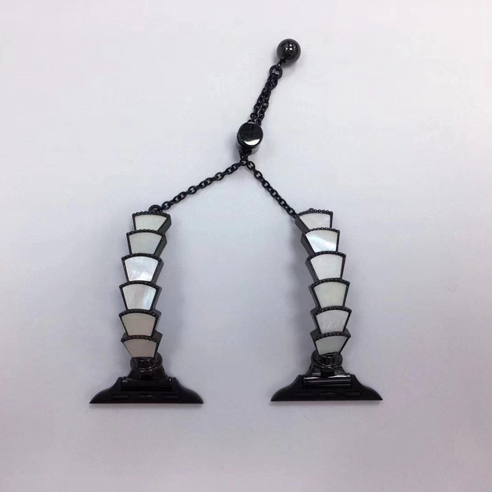 Meget fantastisk Universal Apple Metal og  Rhinsten Urrem - Sort#serie_1