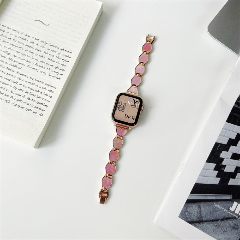 Rigtigt flot Universal Apple Metal og  Rhinsten Urrem - Pink#serie_2