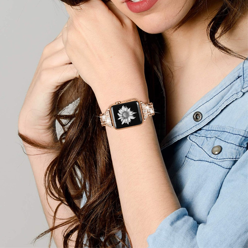 Mega fint Universal Apple Metal og  Rhinsten Urrem - Pink#serie_2