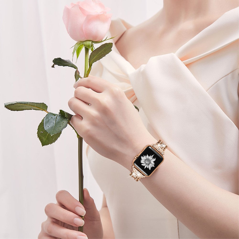 Mega fint Universal Apple Metal og  Rhinsten Urrem - Pink#serie_2