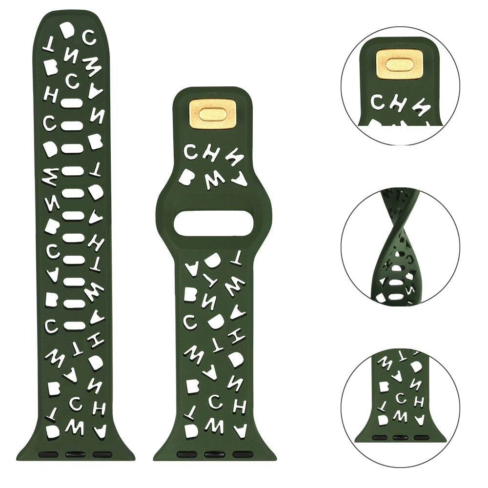 Super cool Universal Apple Silikone Rem - Grøn#serie_6