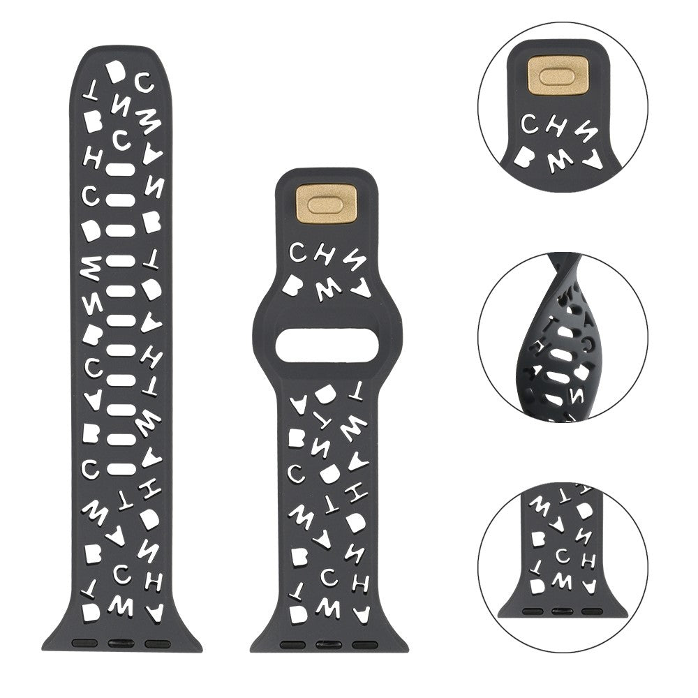 Super cool Universal Apple Silikone Rem - Sølv#serie_9