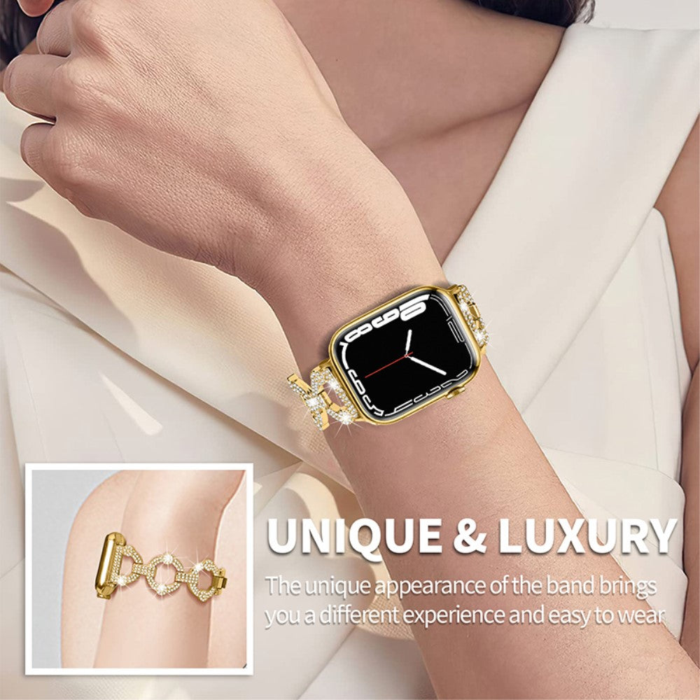 Eminent Universal Apple Rhinsten og Glas Rem - Guld#serie_2