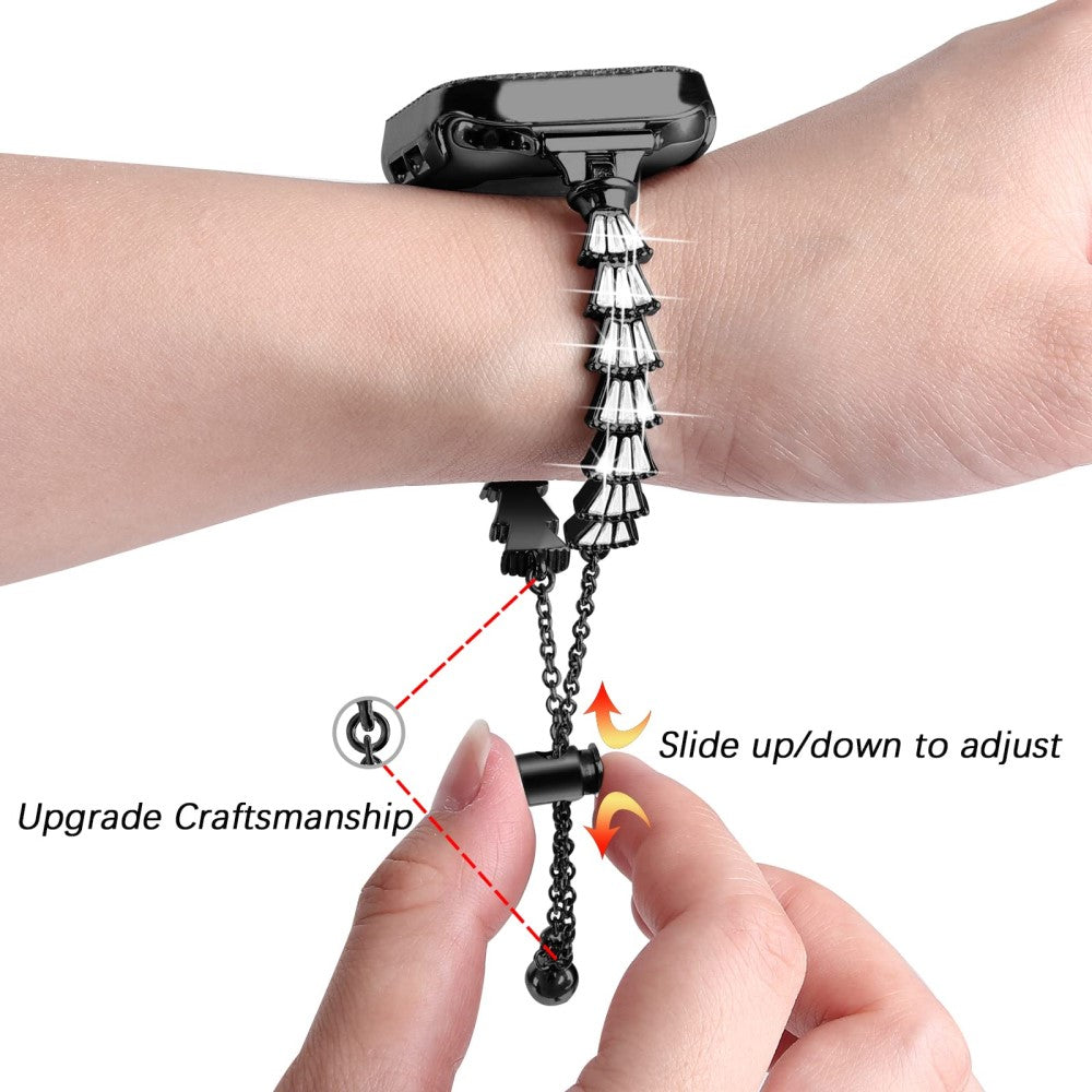 Vildt slidstærk Universal Apple Metal og Rhinsten Rem - Sort#serie_2