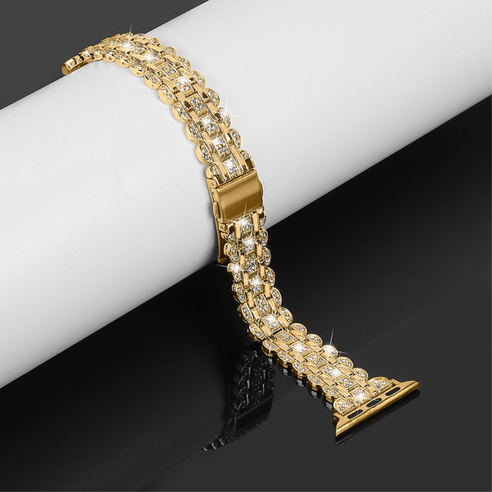 Vildt elegant Universal Apple Metal og  Rhinsten Urrem - Guld#serie_3