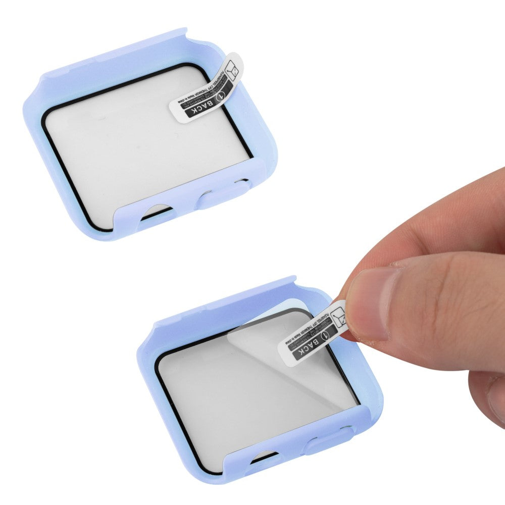 Vildt Fint Apple Watch Series 8 (45mm) / Apple Watch Series 7 45mm Cover med Skærmbeskytter i Plastik og Hærdet Glas - Lilla#serie_10