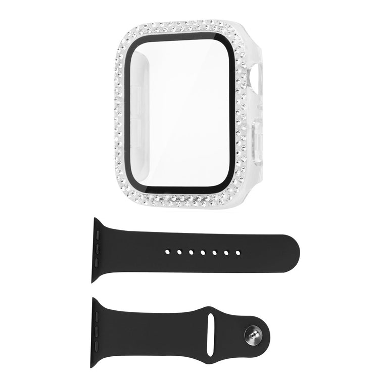 Apple Watch Series 8 (45mm) / Apple Watch Series 7 45mm Plastik Cover med Rem og Hærdet Glas - Gennemsigtig#serie_2