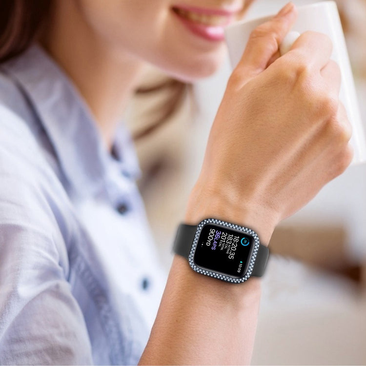 Apple Watch Series 8 (45mm) / Apple Watch Series 7 45mm Plastik Cover med Rem og Hærdet Glas - Blå#serie_8