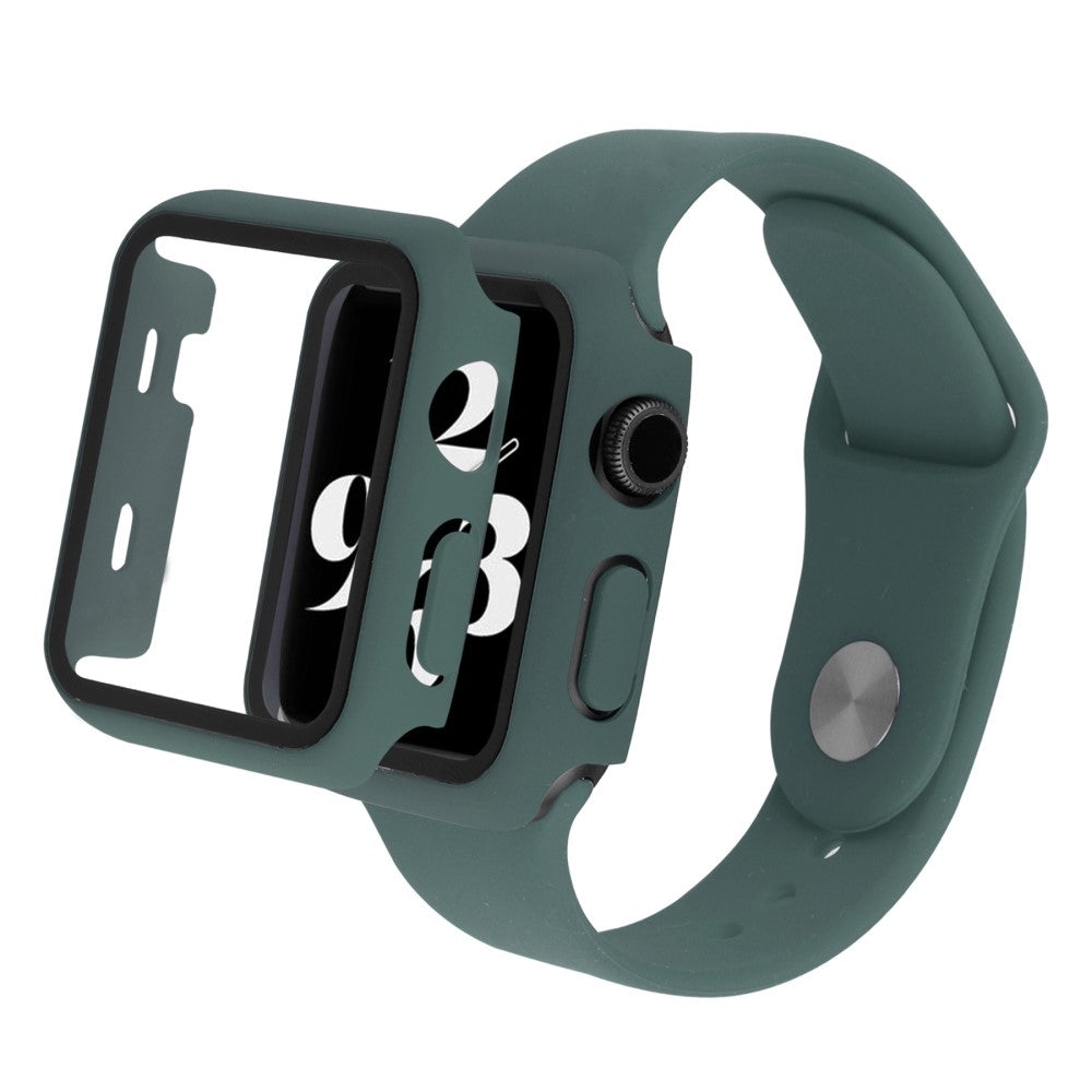 Apple Watch Series 8 (45mm) / Apple Watch Series 7 45mm Plastik Rem med Cover og Hærdet Glas - Grøn#serie_2